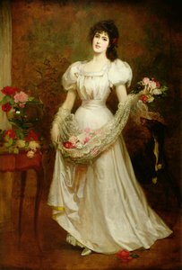 Portret van een vrouw en haar windhond, c.1870